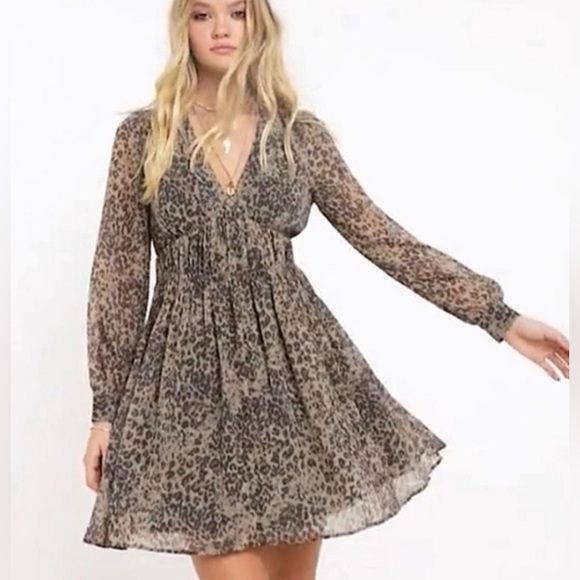 All Saints Kiana Leopard Print Dress - Picture 1 of 11